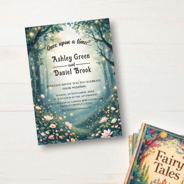 Mythic Woodland Enchanted Forest Fairytale Wedding Acryleinladungen (Von Creator hochgeladen)