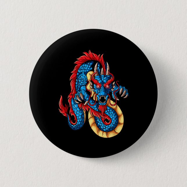 Mythical Creatures China New Year Chinese New Year Button (Vorderseite)