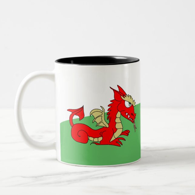 Mythical Red Wyvern Zweifarbige Tasse (Links)