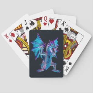 Mythische Azure-Flammen-Schlang-Fantasie-Gaming-De Spielkarten