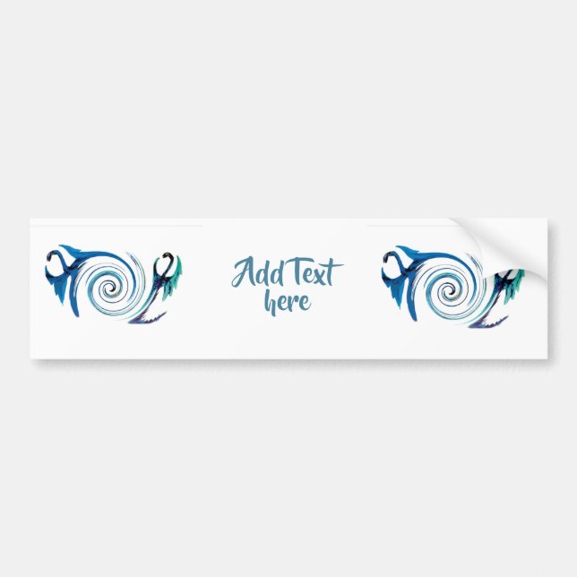 Mythische Blaue Drachen Custom Autoaufkleber (Vorne)