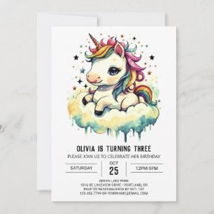 Mythische Bliss Unicorn zum Geburtstag Einladung
