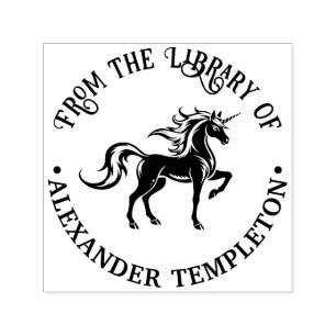 Mythische Einhorn-Silhouette #2 Bibliotheksbuchnam Permastempel