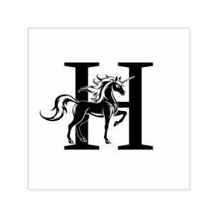Mythische Einhorn-Silhouette über Single, kühl in Permastempel