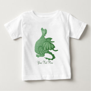 Mythische Fantasiewesen niedlicher grüner Drache Baby T-shirt