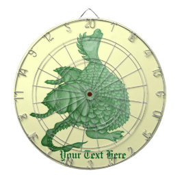 Mythische Fantasiewesen niedlicher Grüner Drache Dartscheibe