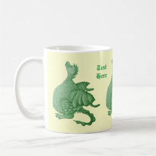 Mythische Fantasiewesen niedlicher Grüner Drache Kaffeetasse