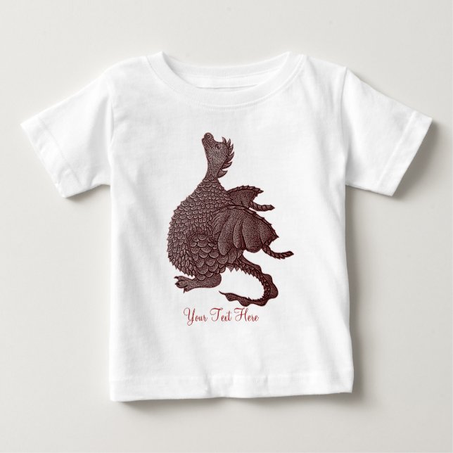 Mythische Fantasiewesen niedlicher Rotdrache Baby T-shirt (Vorderseite)