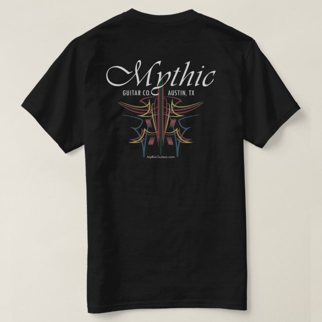 mythische Gitarre cocolor pinstripe T-Shirt (Design Rückseite)