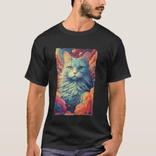 Mythische Katze In Den Wolken Kätzchen Miauen Feli T-Shirt