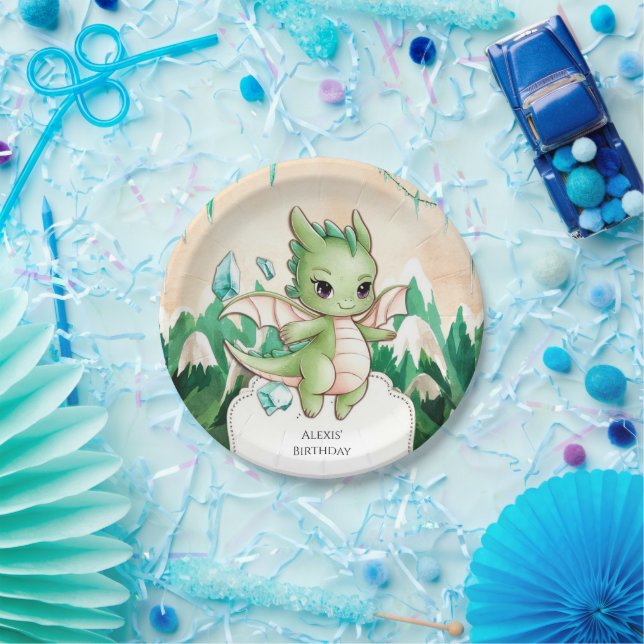 Mythische Kinder Dragon Geburtstag Pappteller (Party)