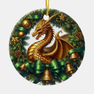 Mythische Kranzwächter des Winters Keramik Ornament