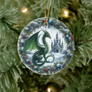 Mythische Kranzwächter des Winters Keramik Ornament