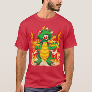 Mythische Kreatur Feuerdrache Fantasie Tier Niedli T-Shirt