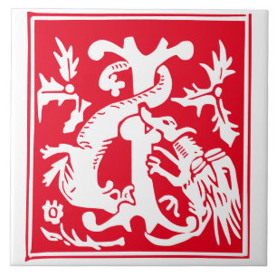 Mythische Kreaturen - dekorative Hauptstadt des 16 Fliese