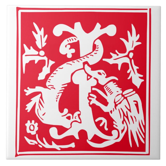 Mythische Kreaturen - dekorative Hauptstadt des 16 Fliese (Vorderseite)