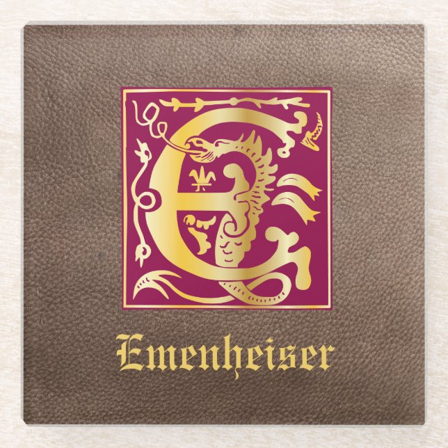 Mythische Kreaturen des 16. Jahrhunderts Dekorativ Glasuntersetzer (Vorderseite)