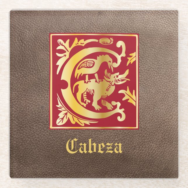 Mythische Kreaturen des 16. Jahrhunderts Dekorativ Glasuntersetzer (Vorderseite)