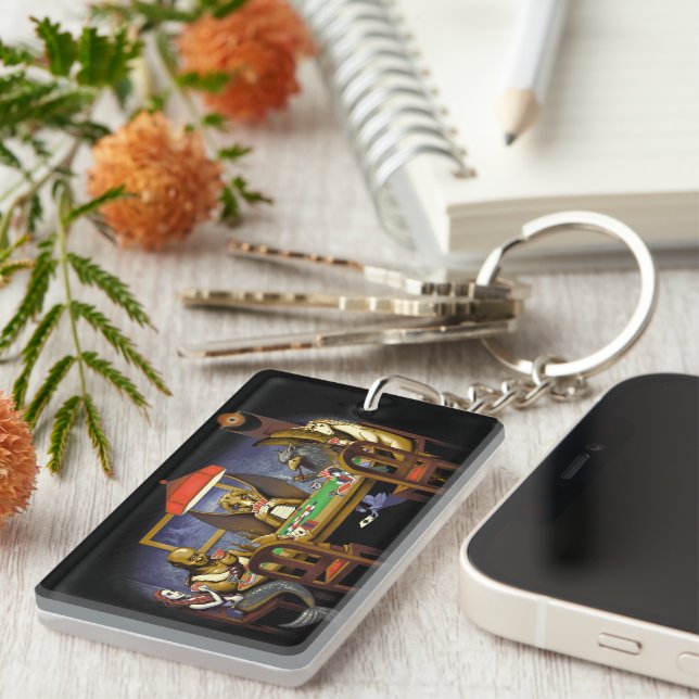 Mythische Kreaturen, die Poker spielen Schlüsselanhänger (Vorderseite rechts)