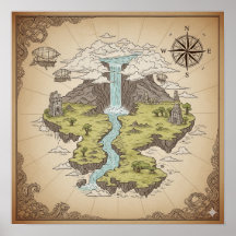 Mythische Landschaftskarte