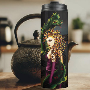 Mythische Medusa Griechische Mythologie Schlange G Thermosbecher