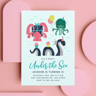 Mythische Meerestiere Einladung