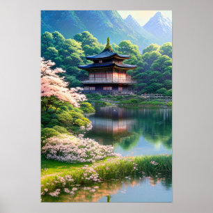 Mythische Oase im Wald Poster