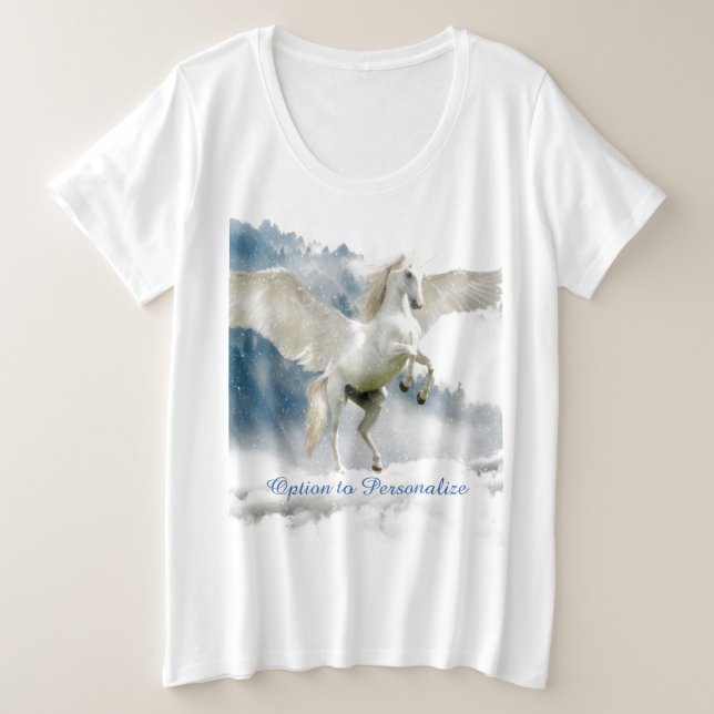 Mythische Pegasus Fantasy Unicorn Personalisieren Große Größe T-Shirt (Design vorne)