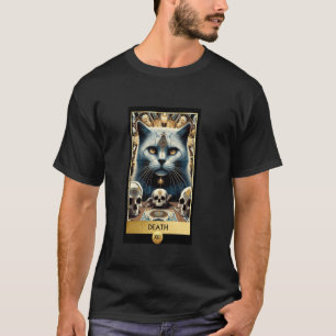 Mythische schwarze Katzen-Totenkopf-Tarotkarten-Wa T-Shirt