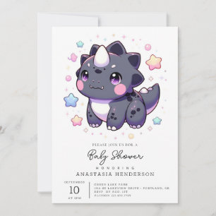 Mythische Simple Dinosaur Baby Dusche Einladung