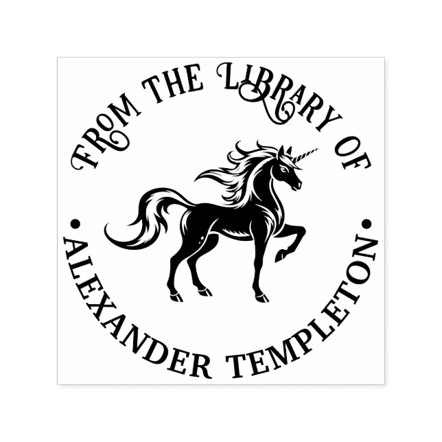 Mythische Unicorn-Silhouette #2 Bibliotheksname Permastempel (Design)
