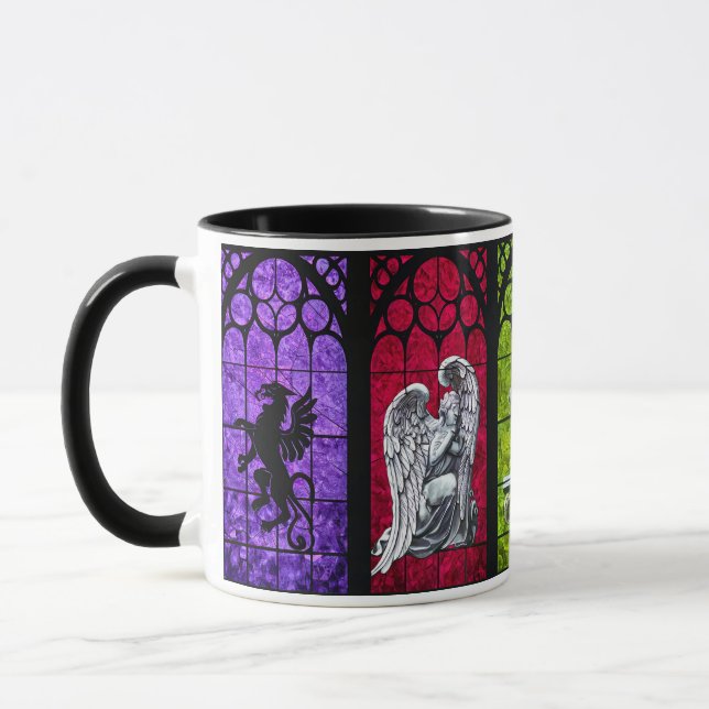 Mythische Wächter im Buntglas Tasse (Links)