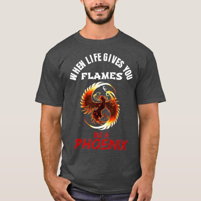 Mythische Wiedergeburt des Feuers von Phoenix T-Shirt (Vorderseite)