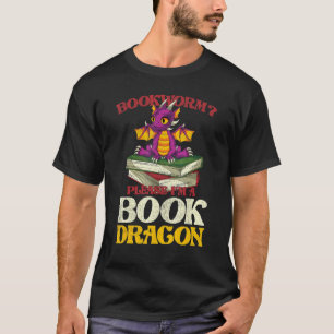 Mythischer Buchwurm Leserbuch-Drache T-Shirt