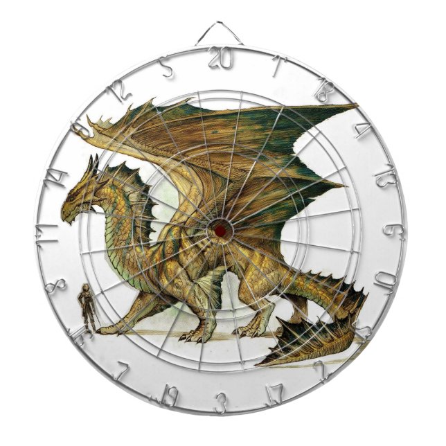 "Mythischer Drache aus Bronze" Dartscheibe (vorne)