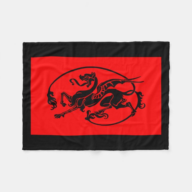 Mythischer Drache, Jahr des Drachendesigns Fleecedecke (Vorderseite (Horizontal))