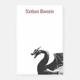 Mythischer Drache Personalisiert Post-it Klebezettel