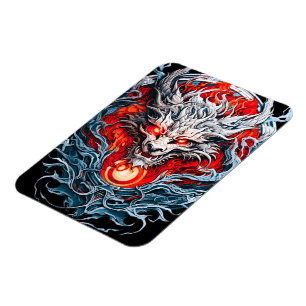 Mythischer Drachenkopf Magnet