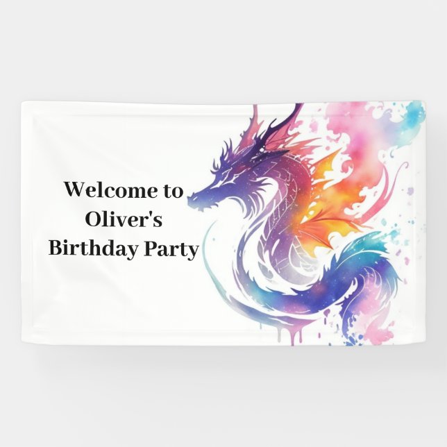 Mythischer Dragon Magicland Birthday Banner (Horizontal)