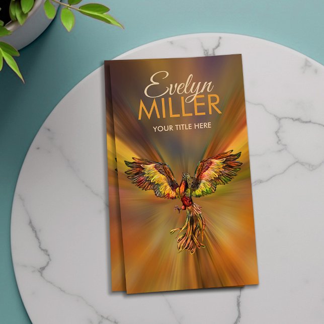 Mythischer Feuer steigender Phoenixvogel Visitenkarte (Von Creator hochgeladen)