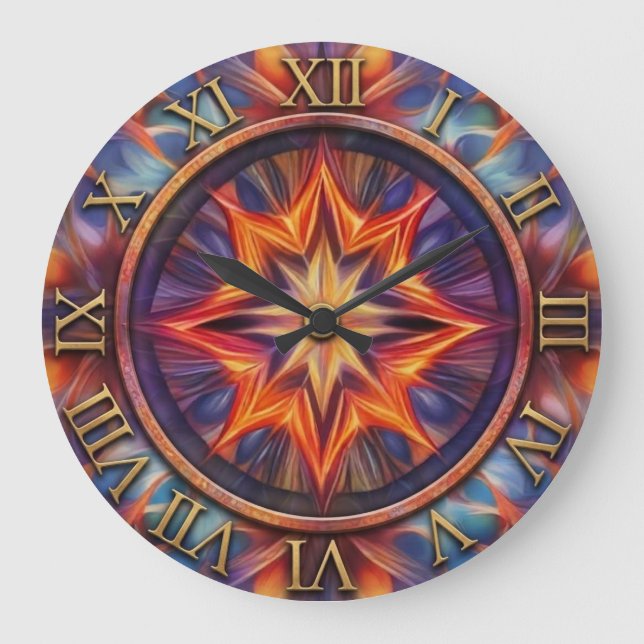 Mythischer Feuer Wanduhr (Vorderseite)