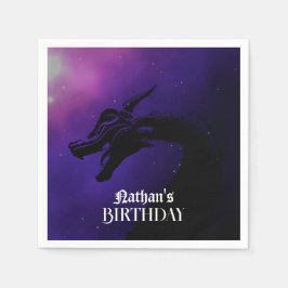 Mythischer Lila Drache Geburtstag Serviette