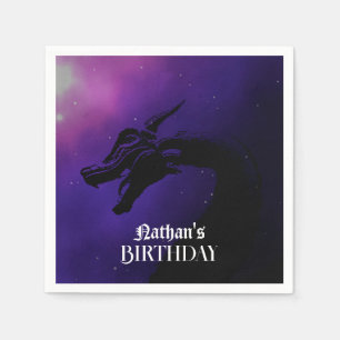 Mythischer Lila Drache Geburtstag Serviette