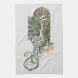 Mythischer Lippendrache, Vintage Mythologie Geschirrtuch