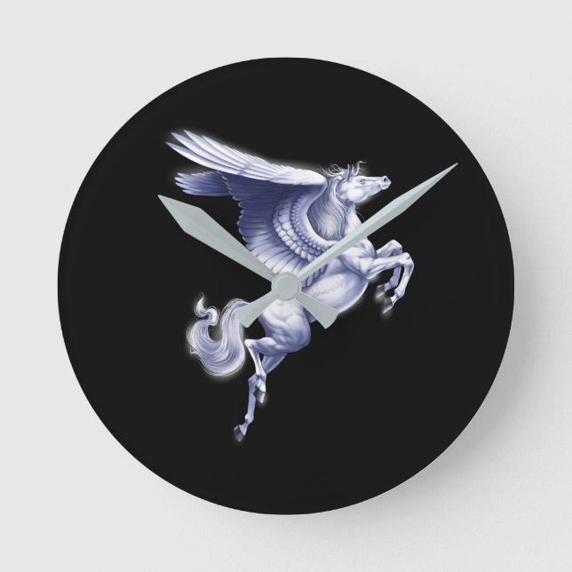 Mythischer Pegasus Runde Wanduhr (Vorderseite)