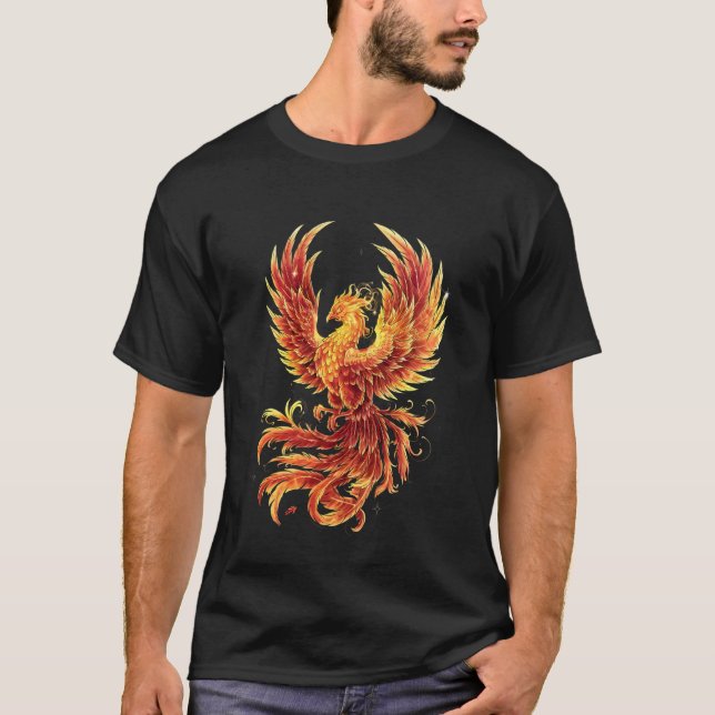 Mythischer Phönix-Vogel Fantasy-Vogel T-Shirt (Vorderseite)
