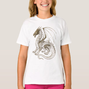 Mythischer Silver Dragon Vintag Fantasy Graphic T-Shirt