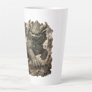 Mythischer Steinwächter Fantasy-Aufkleber Milchtasse