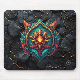 Mythisches Drachenwappen-Gamer-Emblem Mousepad