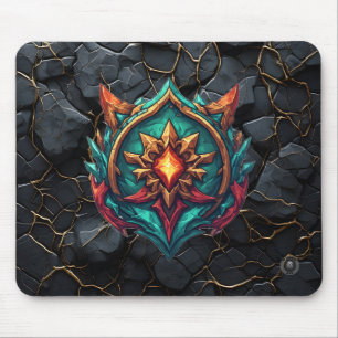 Mythisches Drachenwappen-Gamer-Emblem Mousepad